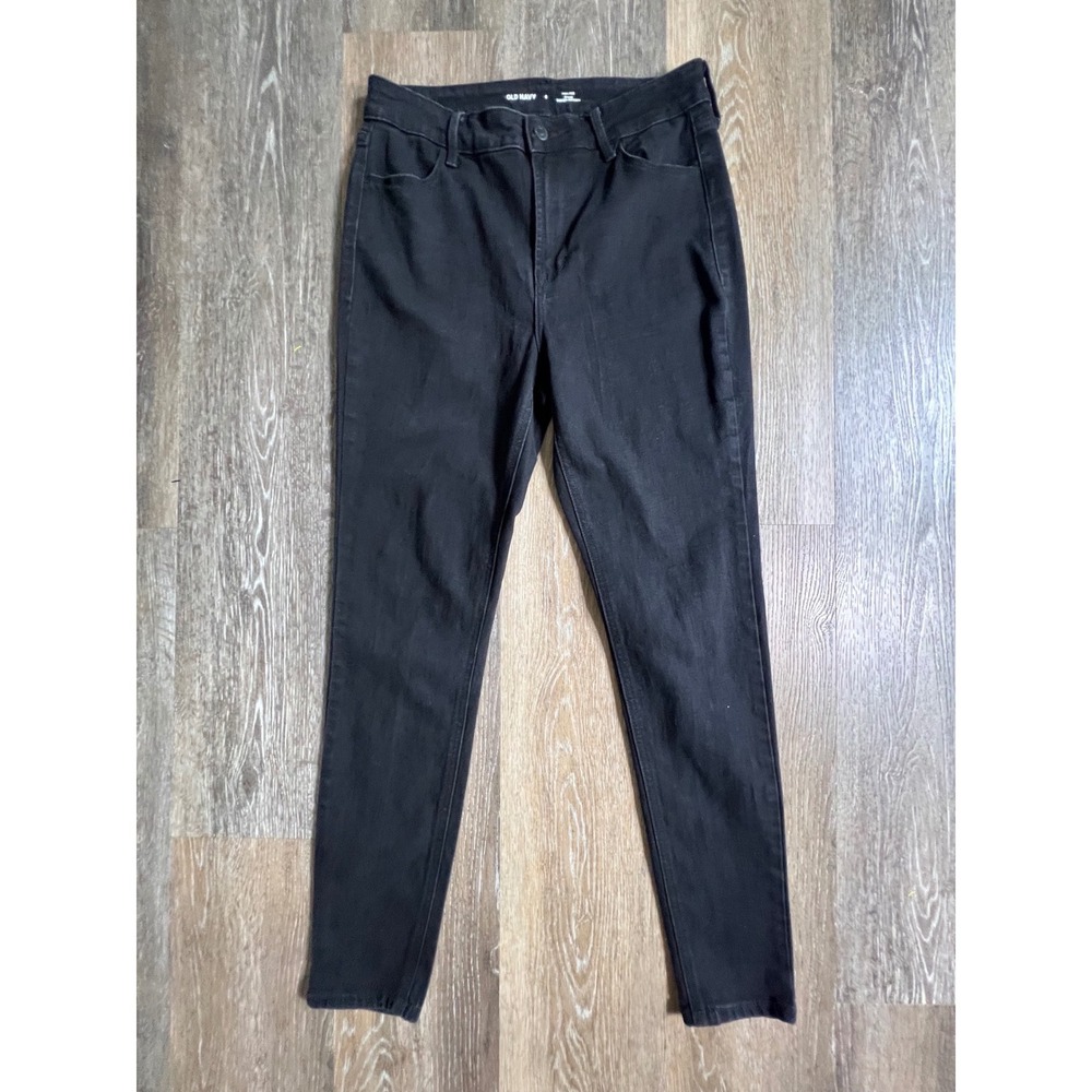 Old‎ Navy Jeans Womens 6 Black High Rise Wow Super Skinny Denim Pants